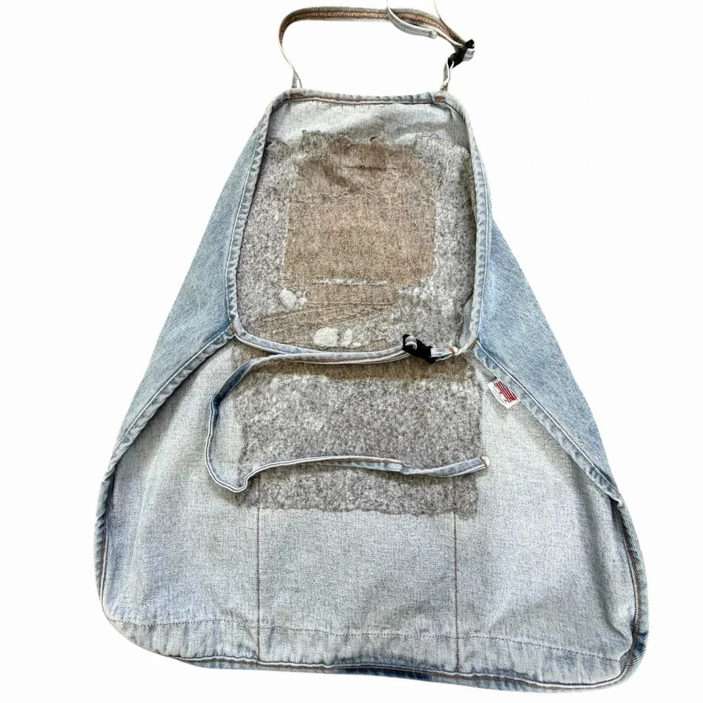 Vintage 90's San Francisco Cable Car Embossed Denim Apron USA Cooking BBQ Chef